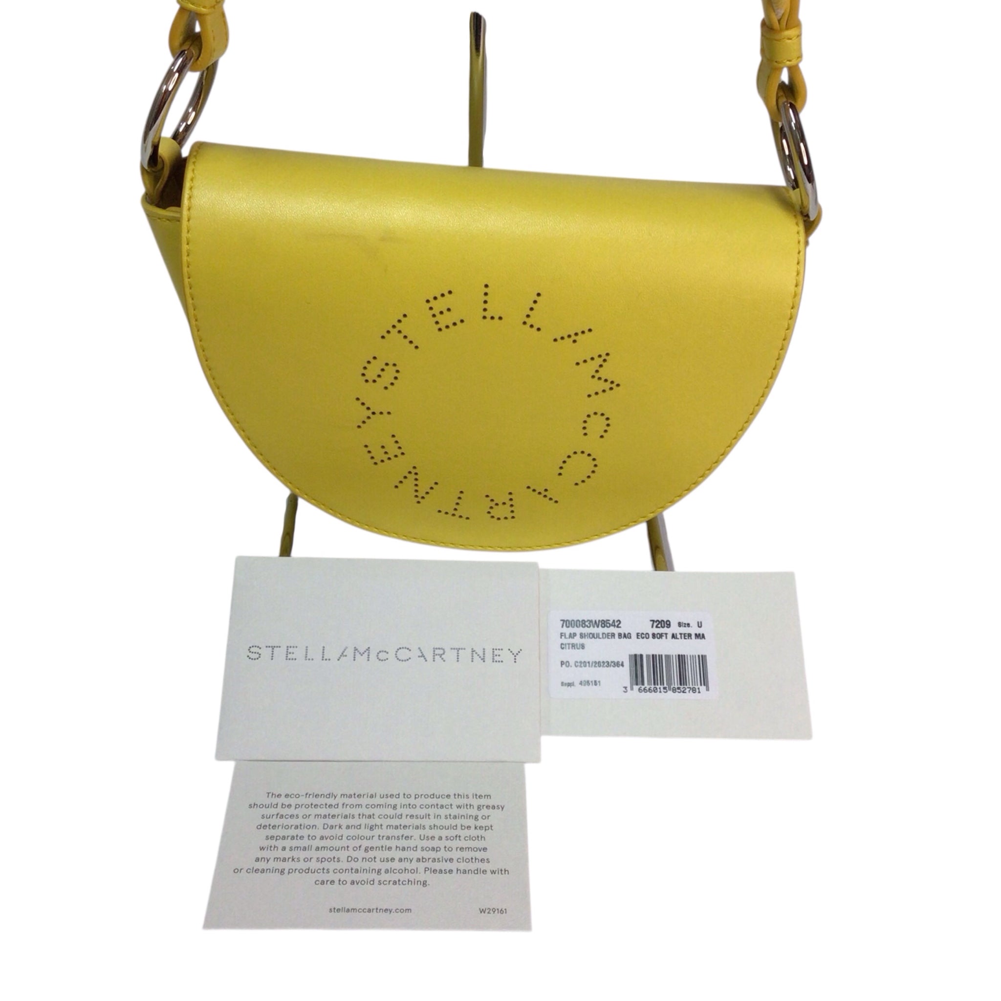 Stella McCartney Half-Moon Eco Soft Alter Napa Flap Shoulder Bag Yellow