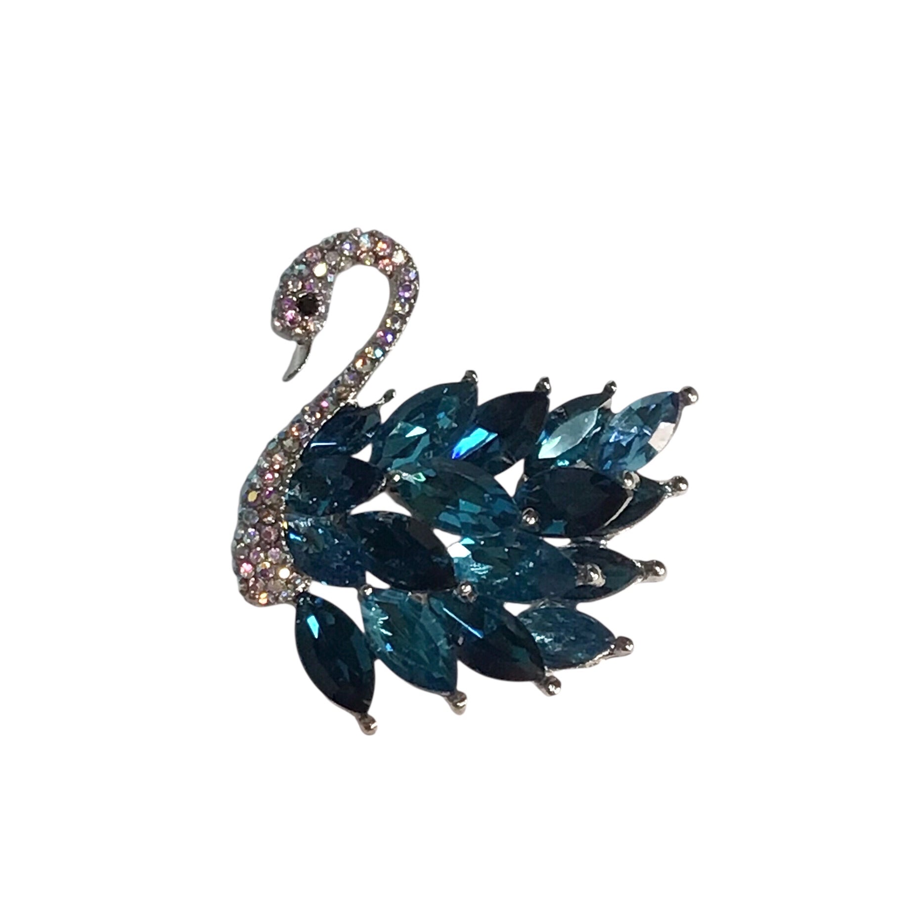 Swan Rhinestone Brooch Pin