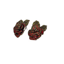 Load image into Gallery viewer, Heidi Daus Rose Elegance Crystal Floral Button Earrings