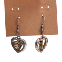 Load image into Gallery viewer, Brighton Aurora Heart Two Tone Reversible Silver Gold Plate Earrings