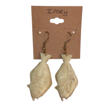 Load image into Gallery viewer, Ivory Carved Fish Earrings 3"