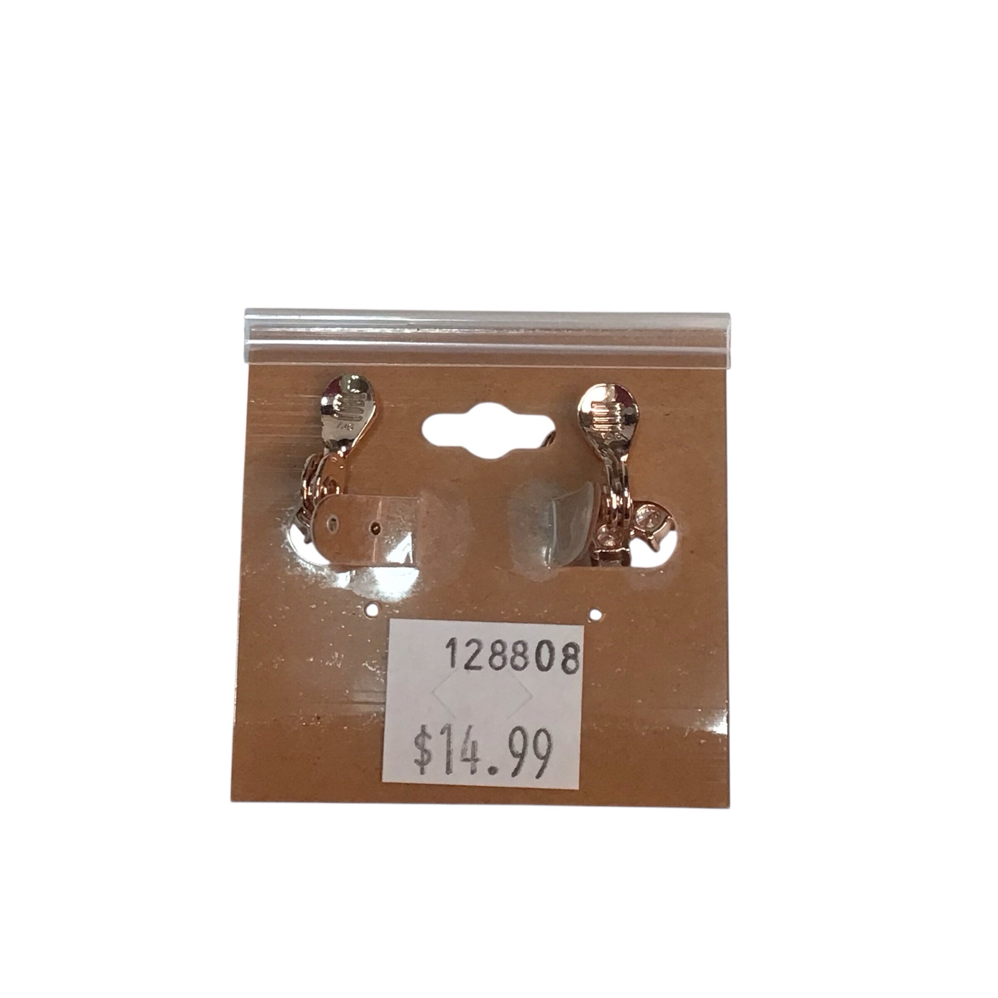 Rose Gold Flower Clip On Earrings