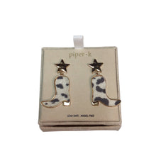Load image into Gallery viewer, Piper K Post Cowboy Boot Earrings 2" Long