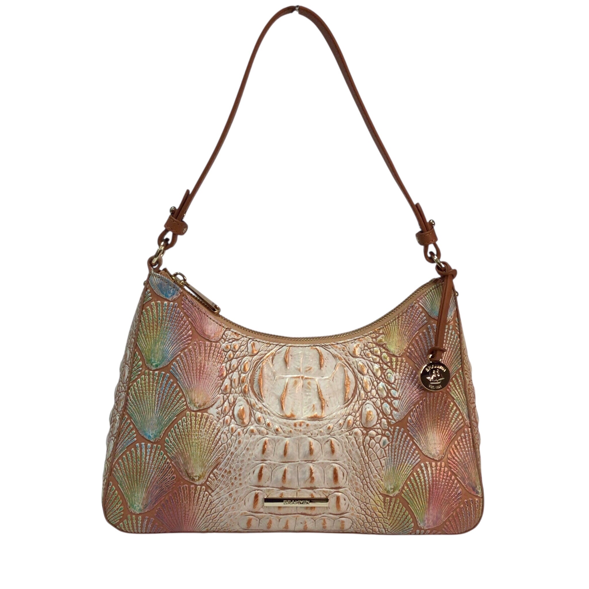 Brahmin Katie Scallop Bondi Coral Rainbow Shoulder Crossbody Bag
