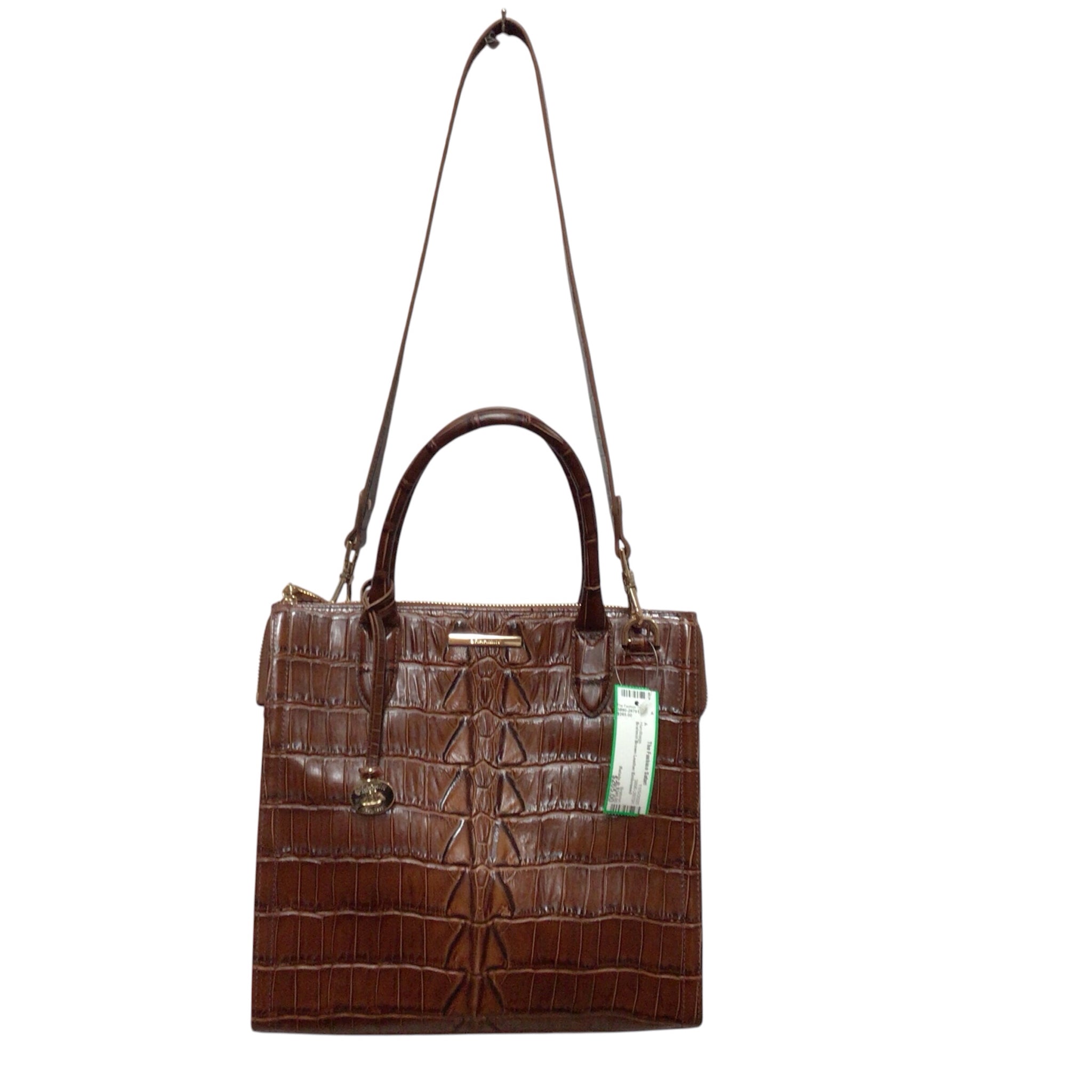 Brahmin Brown Leather Embossed Shoulder Bag Satchel