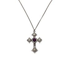 Load image into Gallery viewer, Vintage Sarah Coventry Silver Plated Cross Pendant Necklace