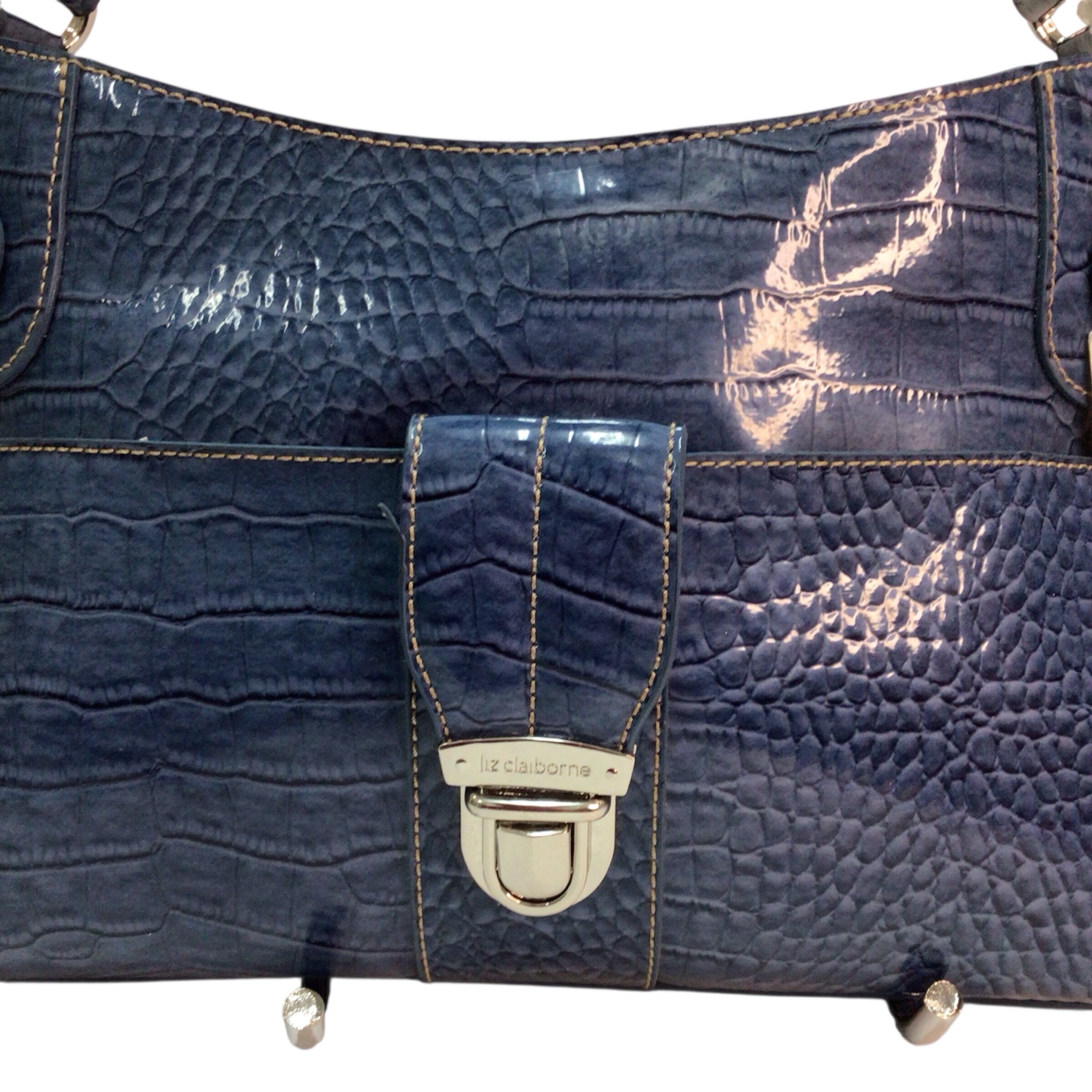 Liz Claiborn Blue Leather Shoulder Bag NWT