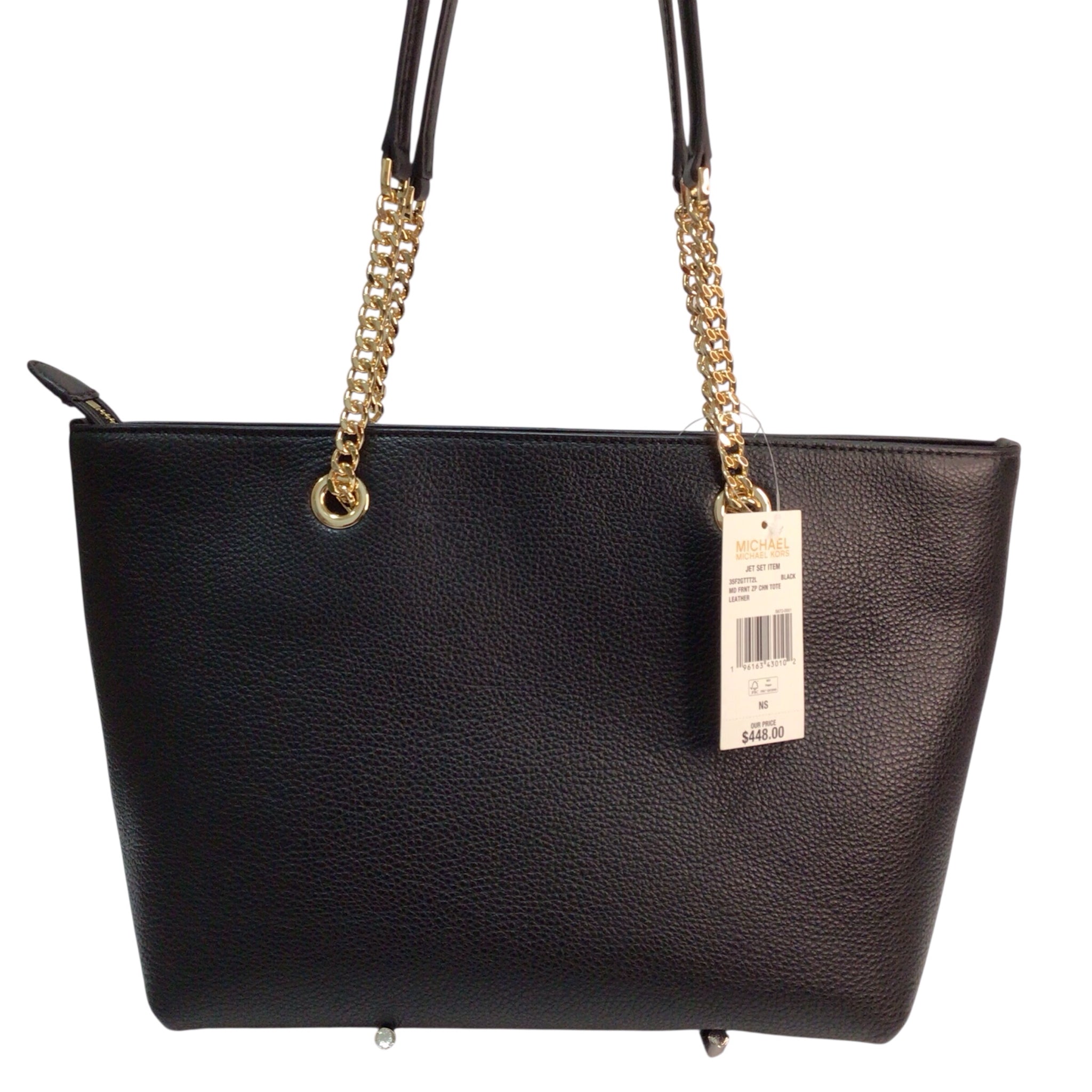 Michael Kors Pebbled Leather Jet Set Front Zip Tote Bag NWT