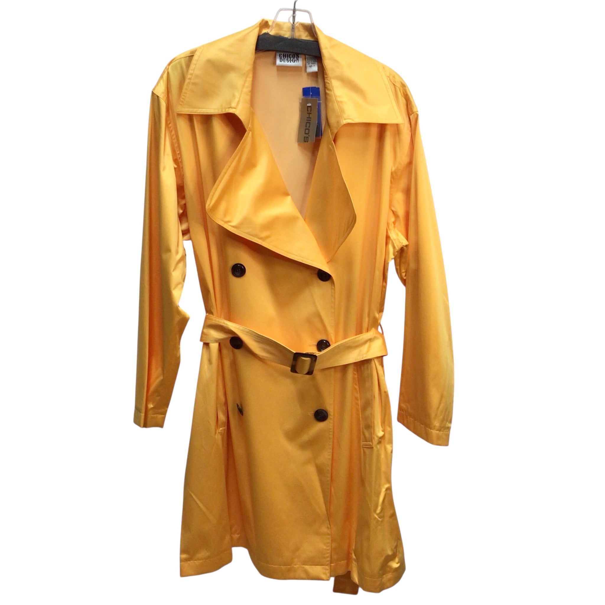 Chico's Gate Trench Coat Taxi Yellow Size XL NWT