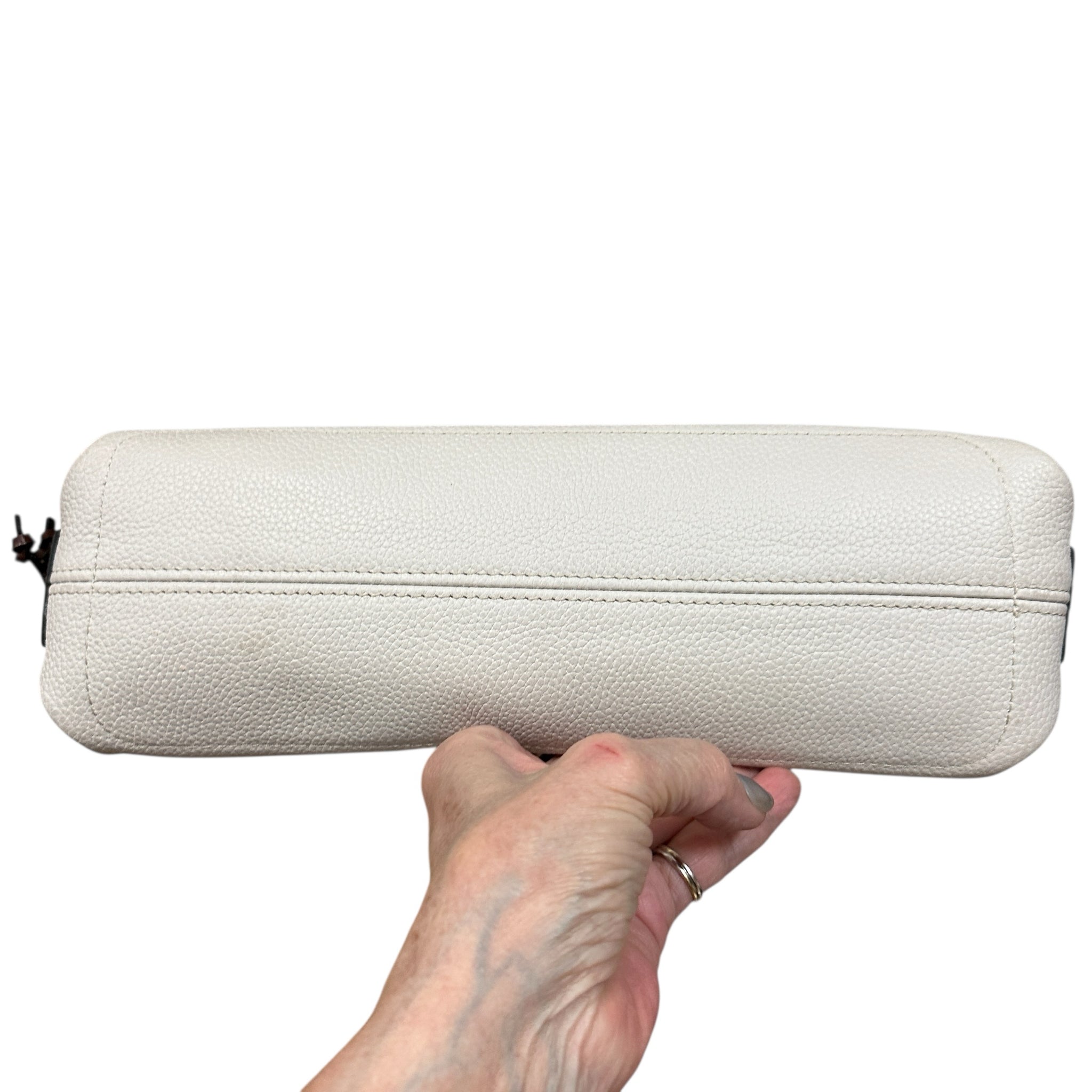 Dooney & Bourke "Ariel" Pebbled Leather Cream Satchel Crossbody Bag