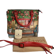 Load image into Gallery viewer, Anuschka Handpainted Leather Le Cafe Satchel Shoulder Bag NWT