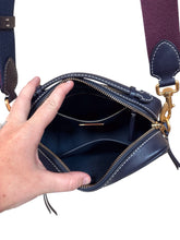Load image into Gallery viewer, Tory Burch Monogram Jacquard Camera Crossbody bag Navy