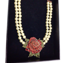 Load image into Gallery viewer, Rare Heidi Daus Rose Elegance Crystal Floral Necklace