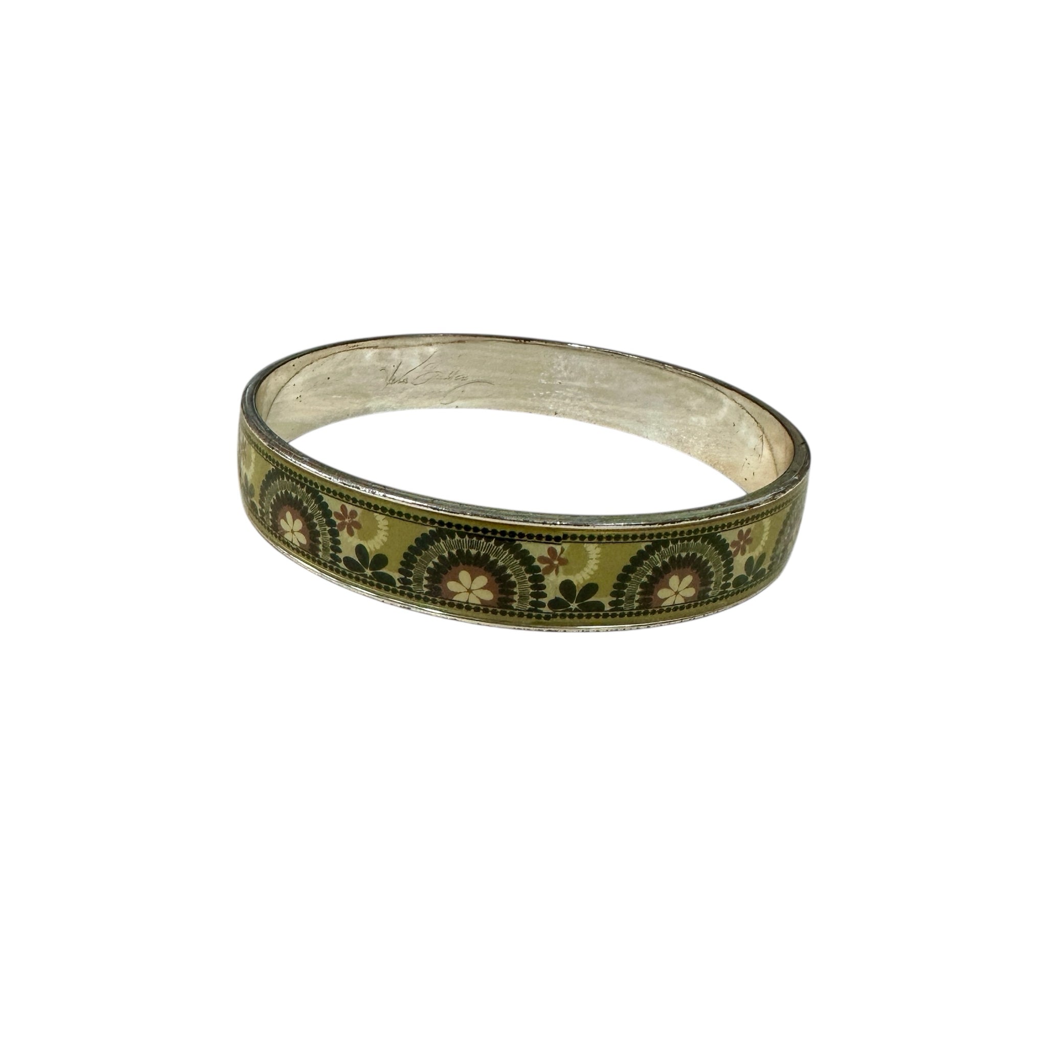 Vera Bradley Green Floral Bangle Bracelet