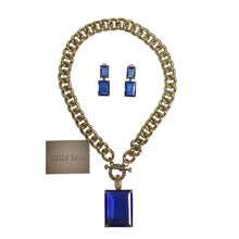Load image into Gallery viewer, Heidi Daus Hot Rocks Chain Crystal Toggle Enhancer Necklace & Earrings Set