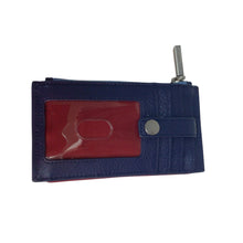 Load image into Gallery viewer, Hammitt 210 West Navy/Brushed Silver Red Zip Card Holder