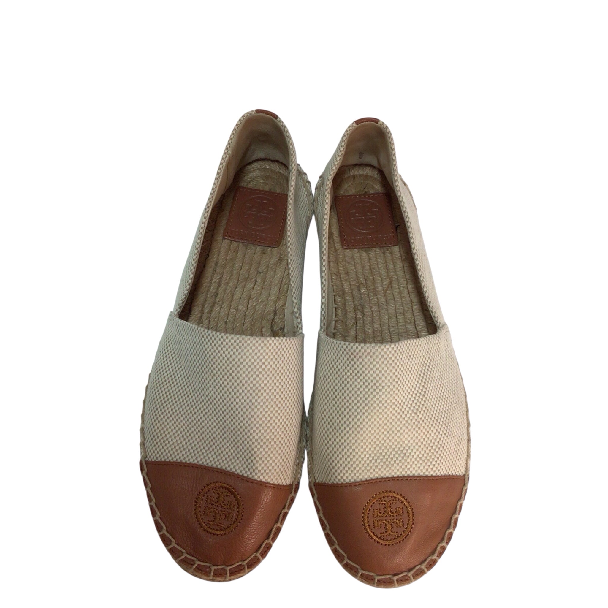Tory Burch Color Block Flat Espadrille Tan Size 8.5