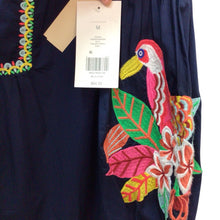 Load image into Gallery viewer, Crown & Ivy Navy Parrot Long Sleeve Top Size M NWT