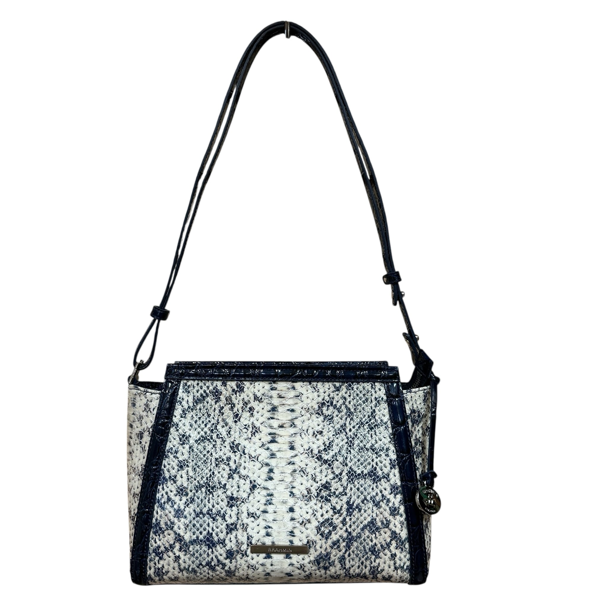 Brahmin Hillary Anchor Cirrus Embossed Navy & Cream Crossbody Shoulder Bag