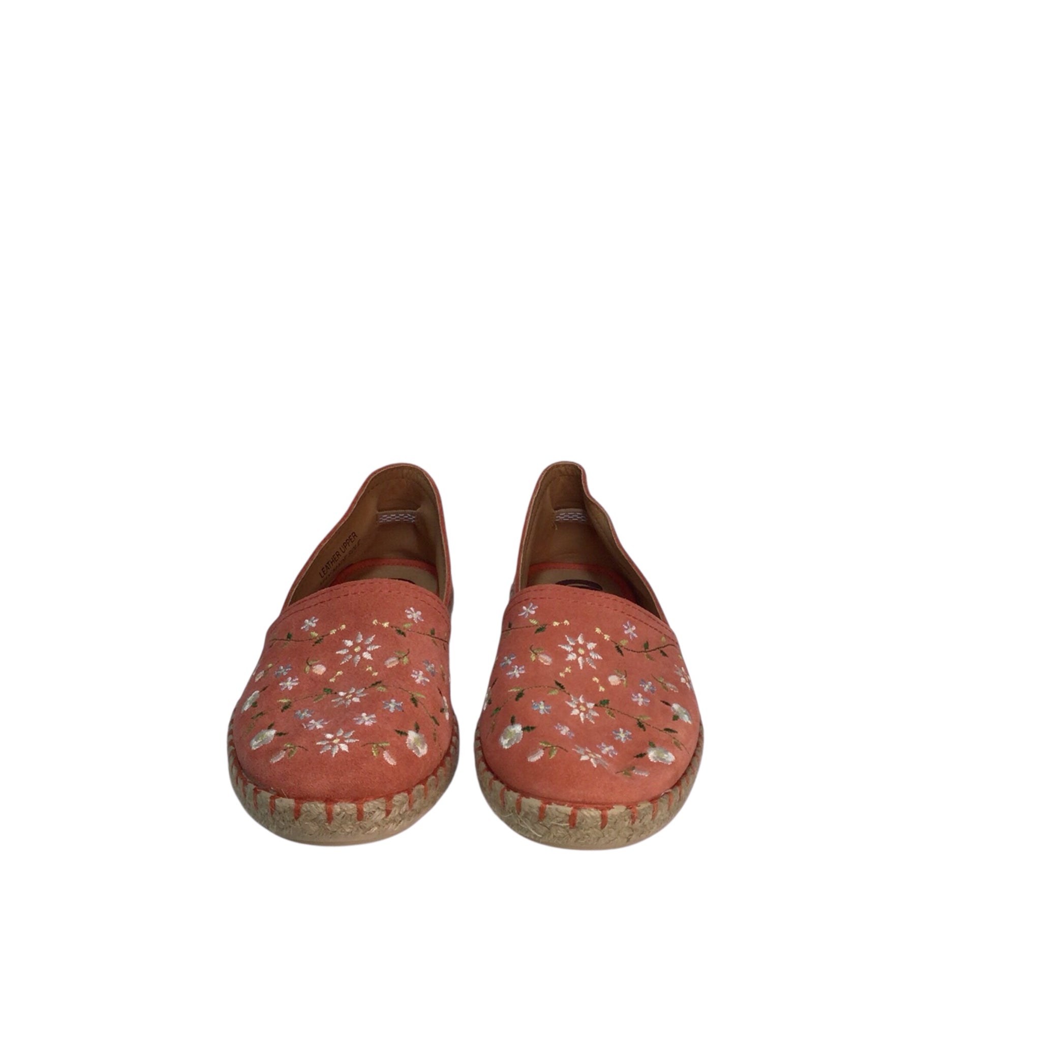 Costa Slip on Shoes Leather Uppers Floral Peach Size 8.5