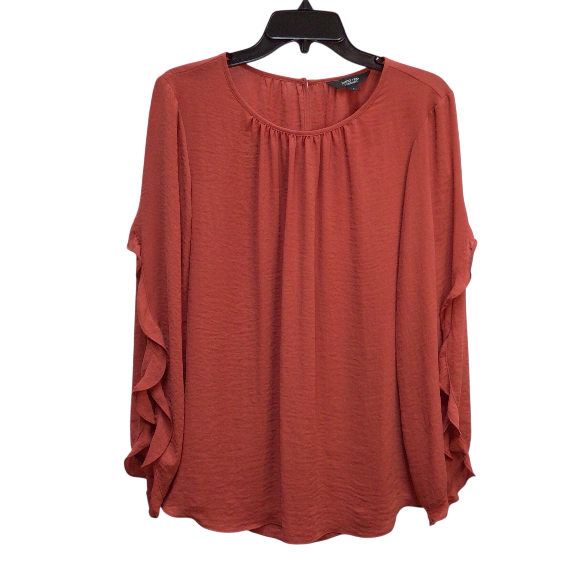 Simply Vera Rust Long Sleeve Top Size L