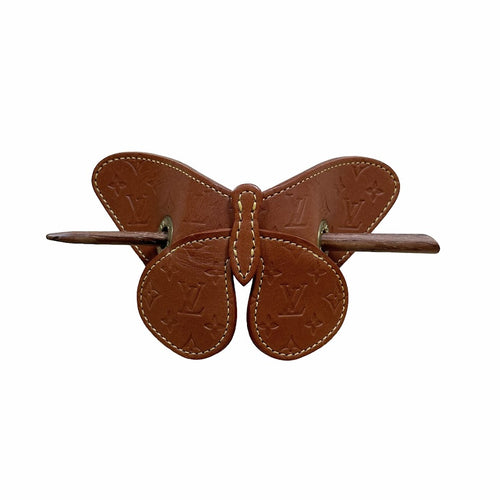 Louis Vuitton Butterfly Leather Hair Pin Barrette