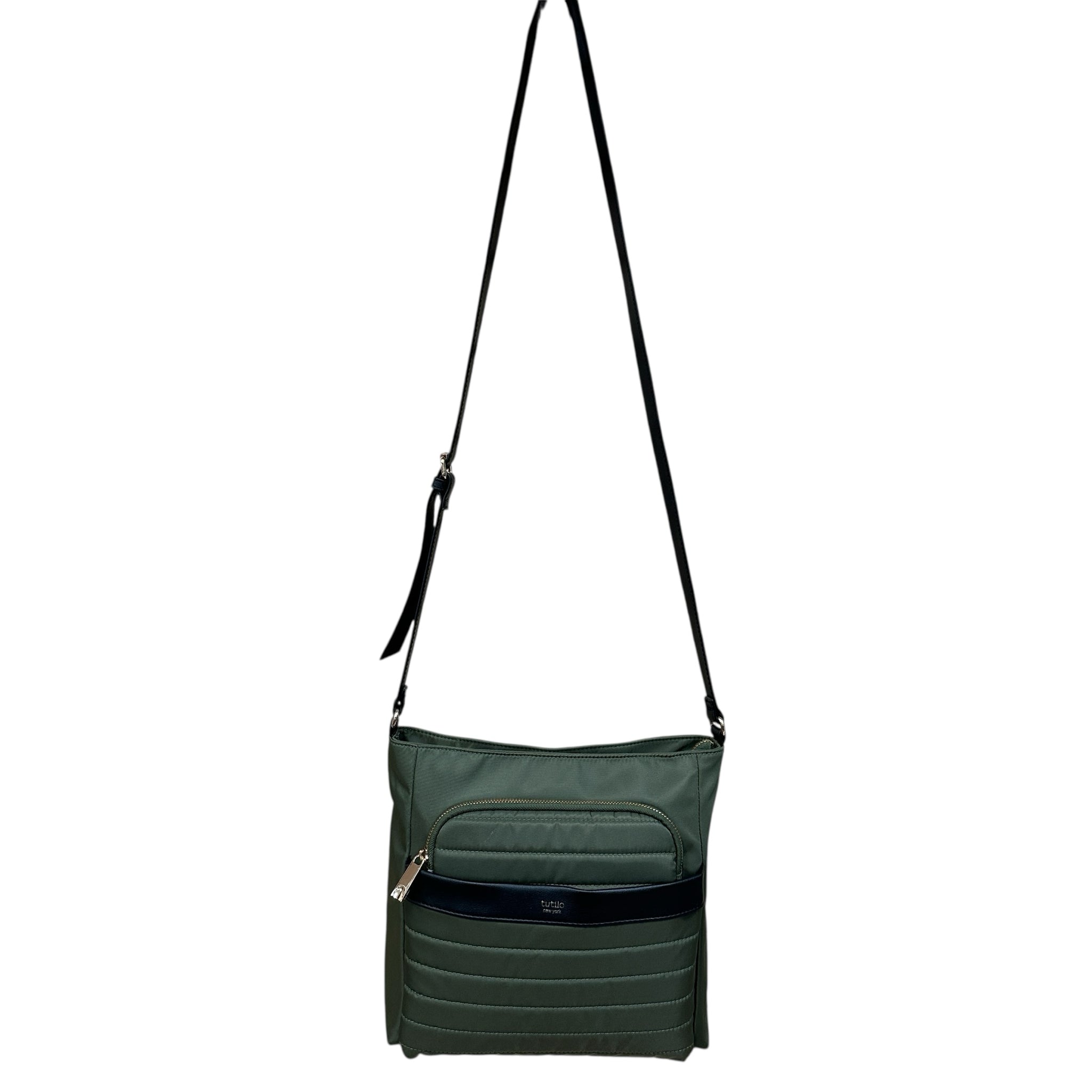 Tutilo New York Olive Green Nylon Crossbody Bag