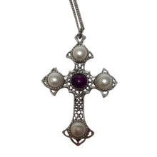 Load image into Gallery viewer, Vintage Sarah Coventry Silver Plated Cross Pendant Necklace
