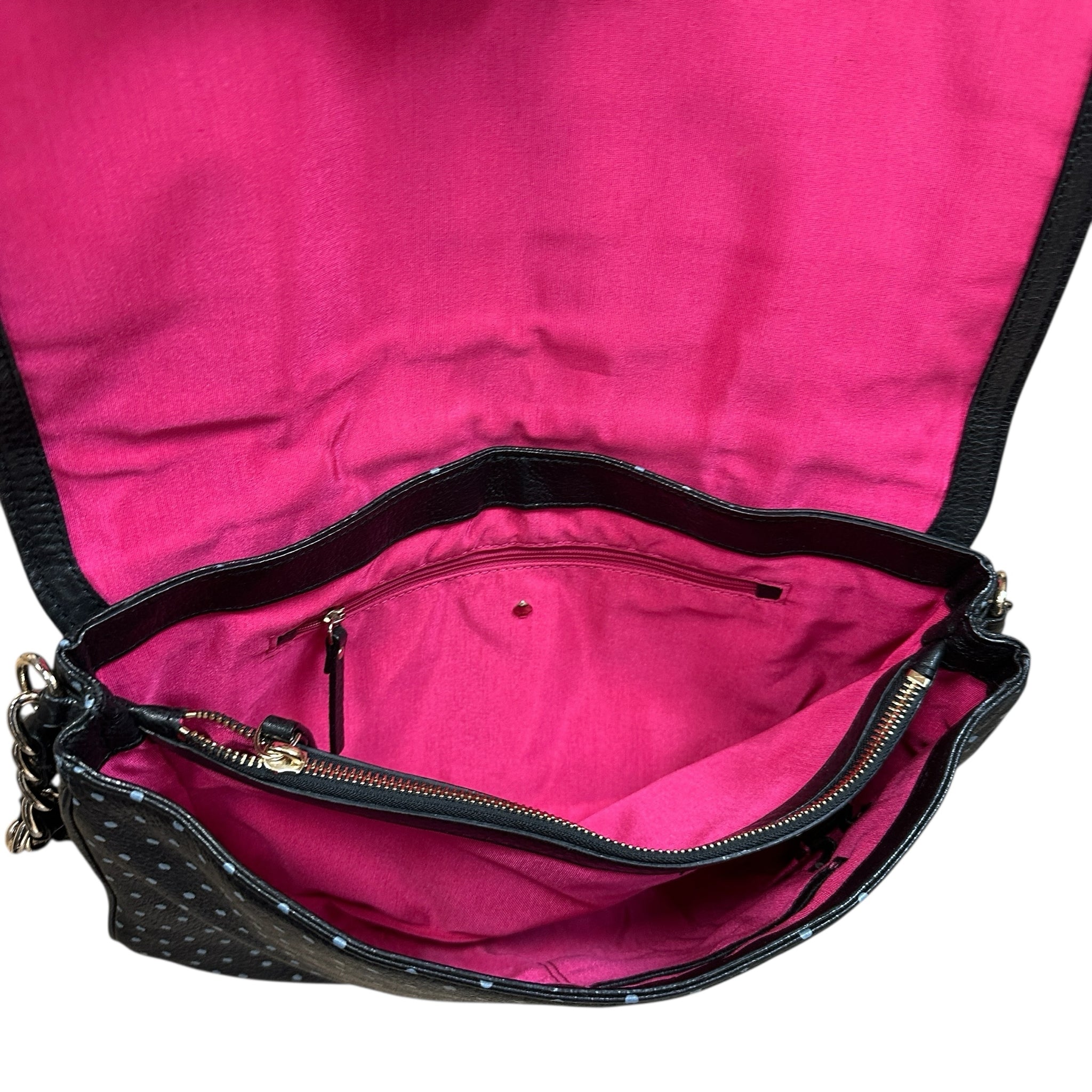 Kate Spade Leather Polka Dot Fold Over Shoulder Bag