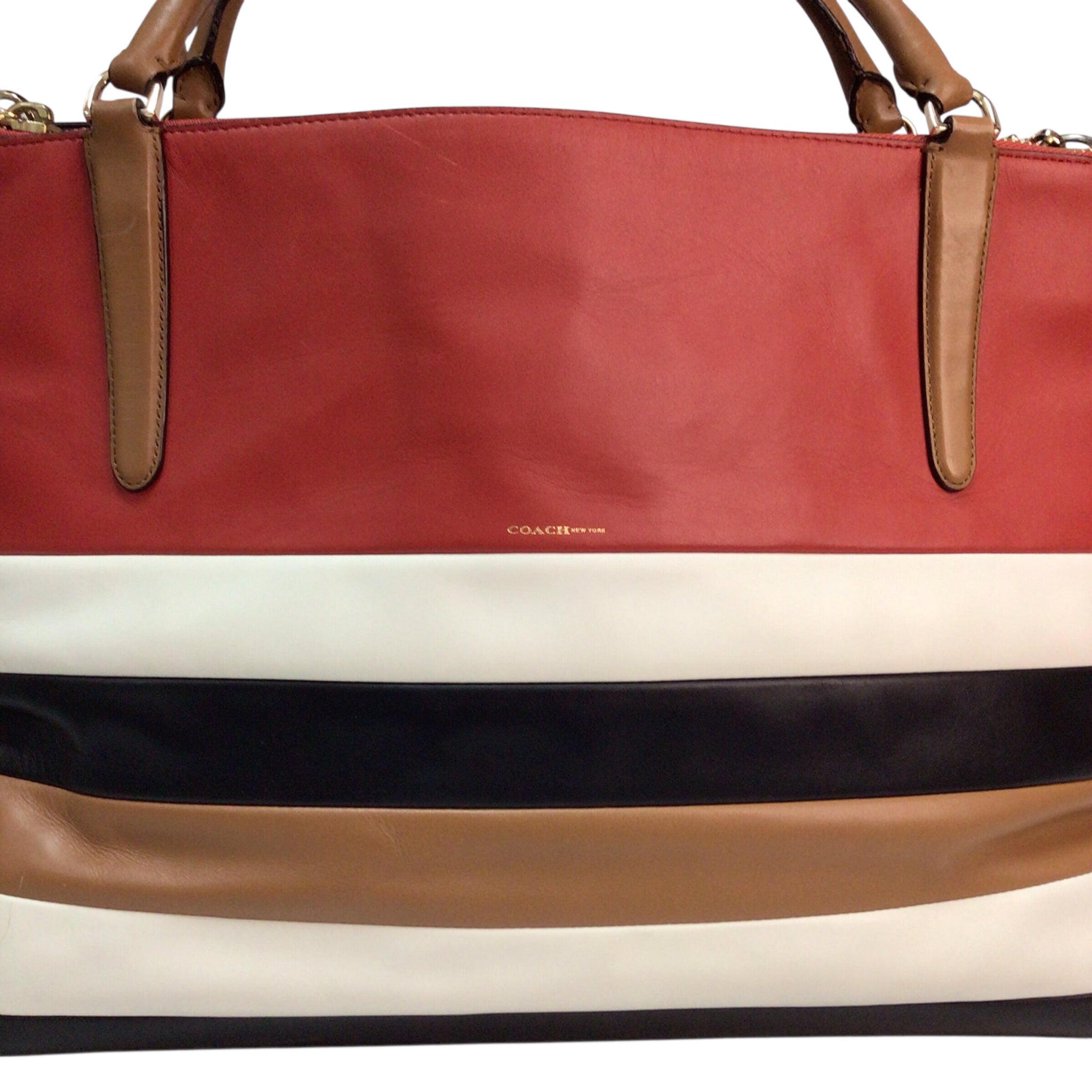 Coach Large Borough Bag In Bar Stripe
