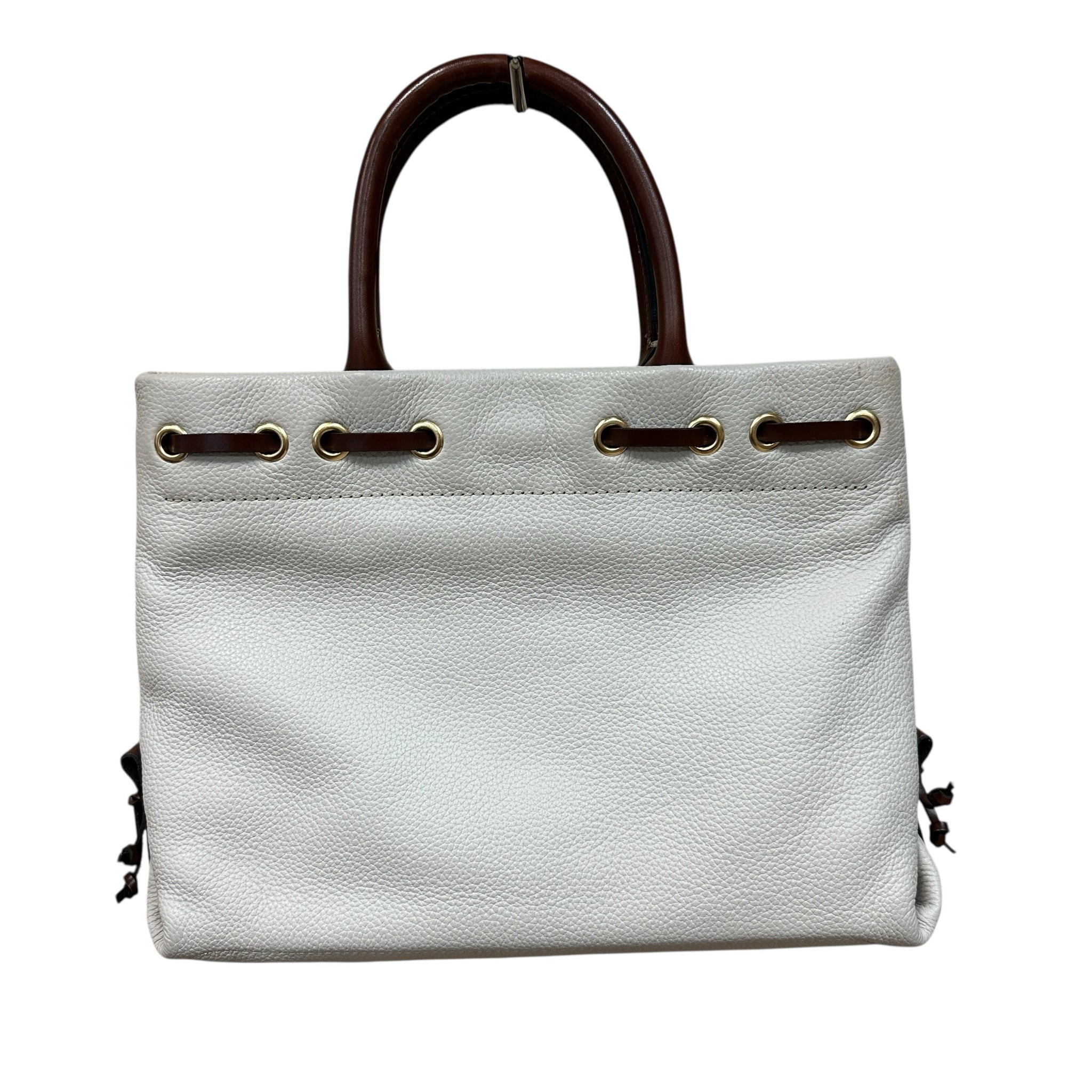 Dooney & Bourke "Ariel" Pebbled Leather Cream Satchel Crossbody Bag