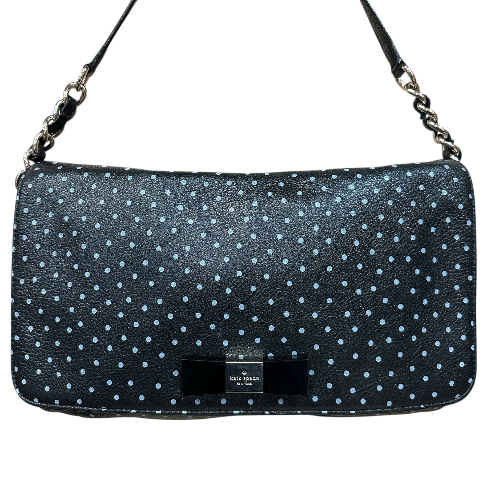 Kate Spade Leather Polka Dot Fold Over Shoulder Bag