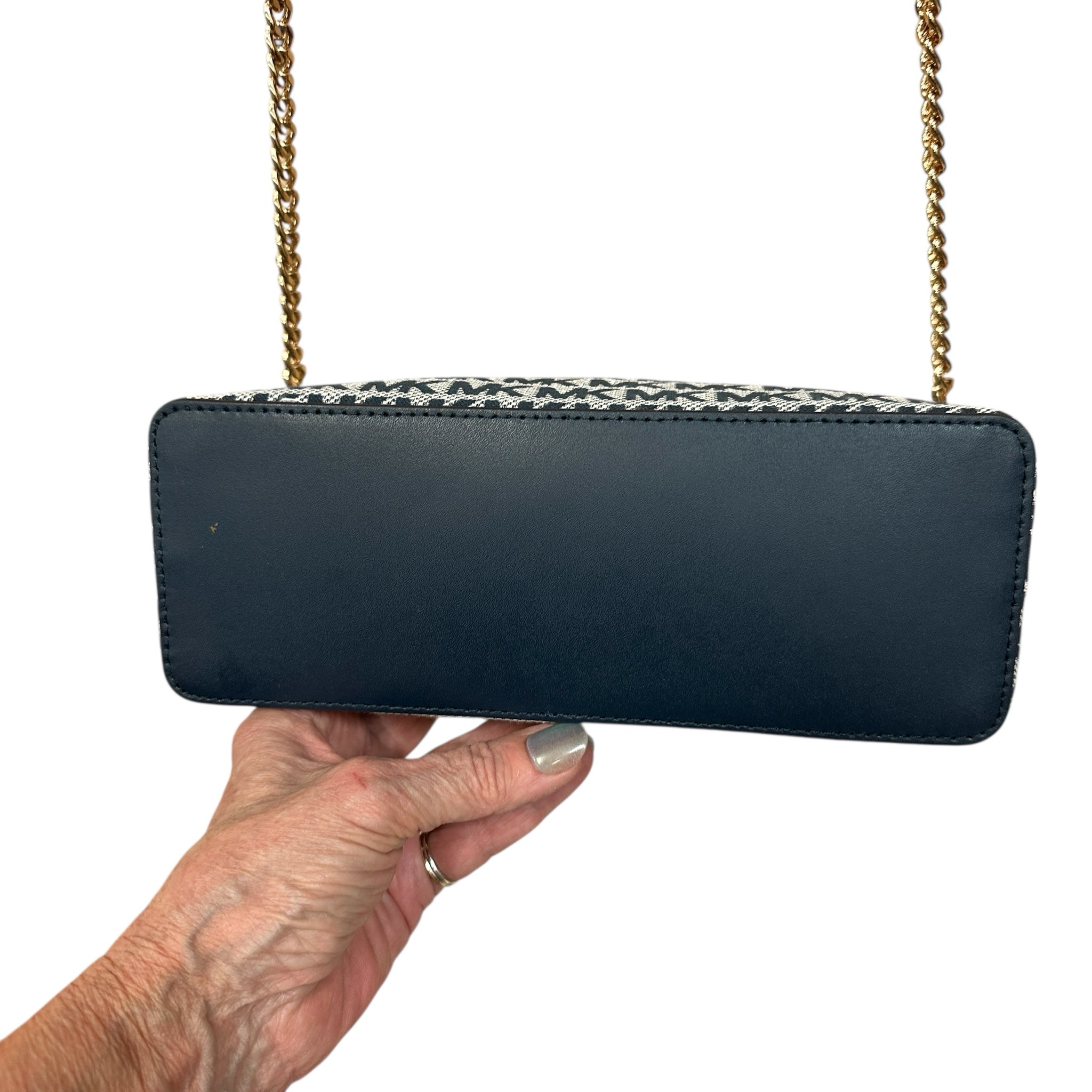 Michael Kors "Mott" Signature Canvas Navy Crossbody Bag