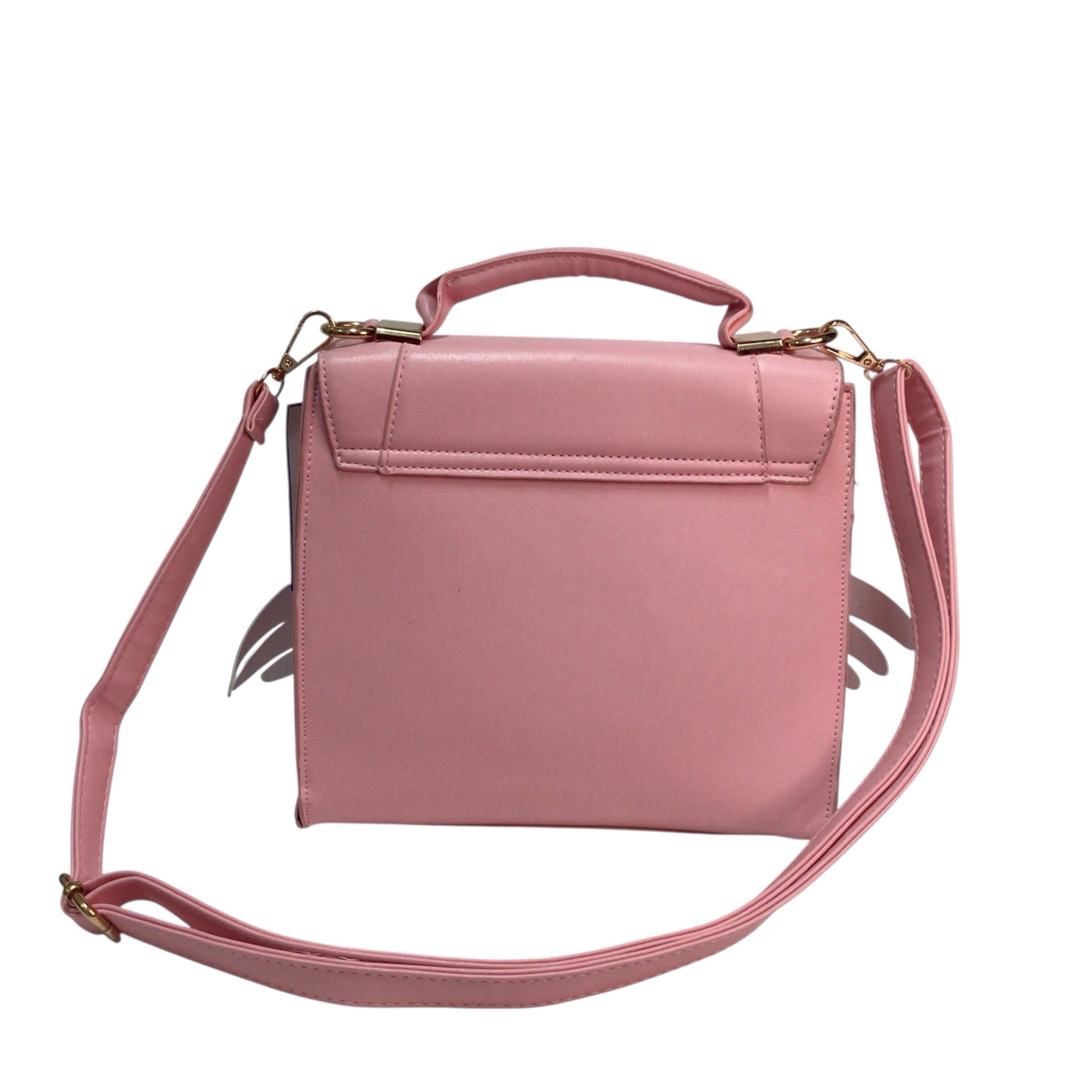 Medium Pink White Fashion Satchel & Crossbody Bag