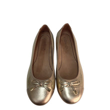 Load image into Gallery viewer, Vionic Minna Ballet Flat Gold Metallic Snake Flats Size 7.5
