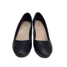 Load image into Gallery viewer, Clarks Amber Joy Black Leather Heels Size 6.5