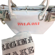 Load image into Gallery viewer, Original Fake Miami White Canvas Tote Bag