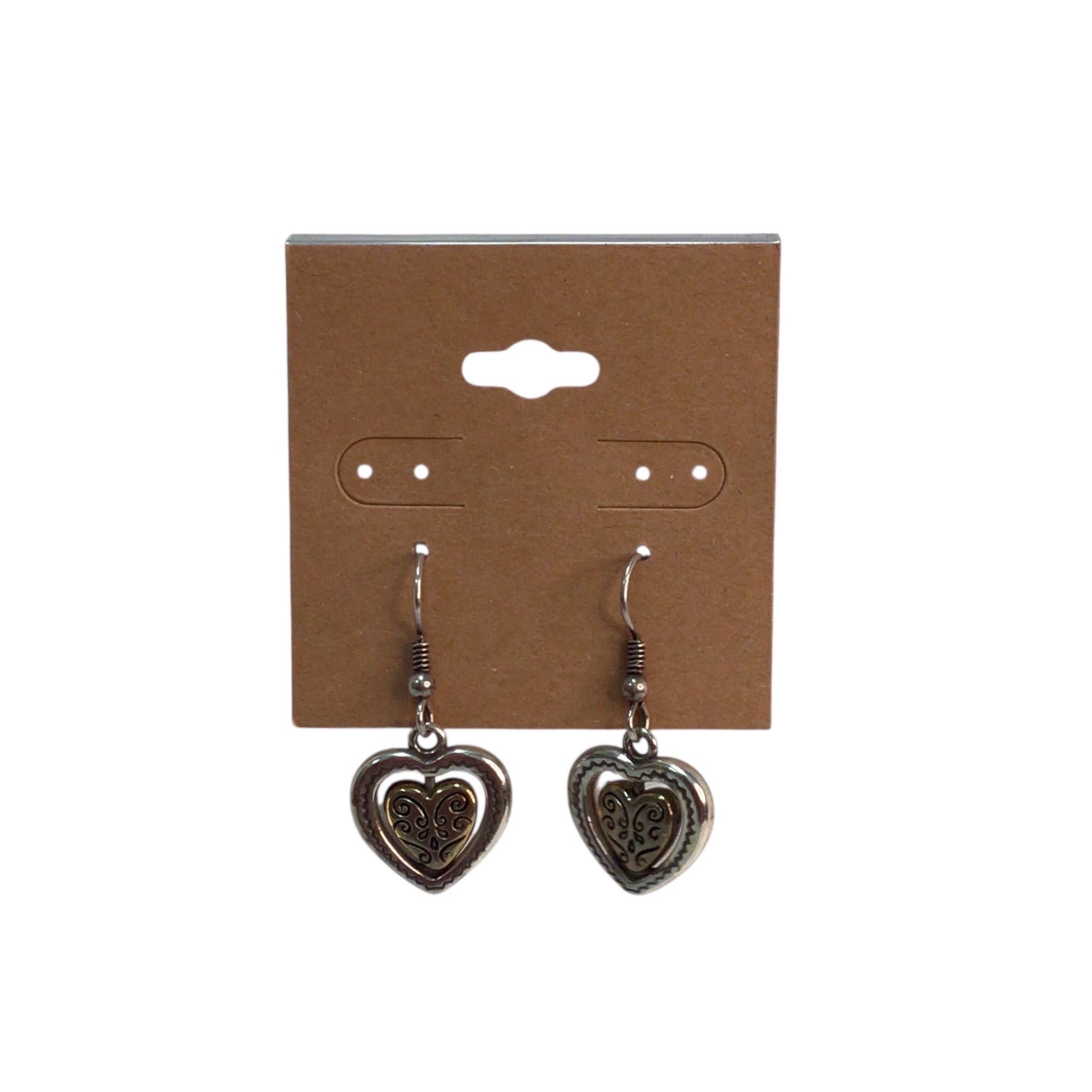 Brighton Aurora Heart Two Tone Reversible Silver Gold Plate Earrings