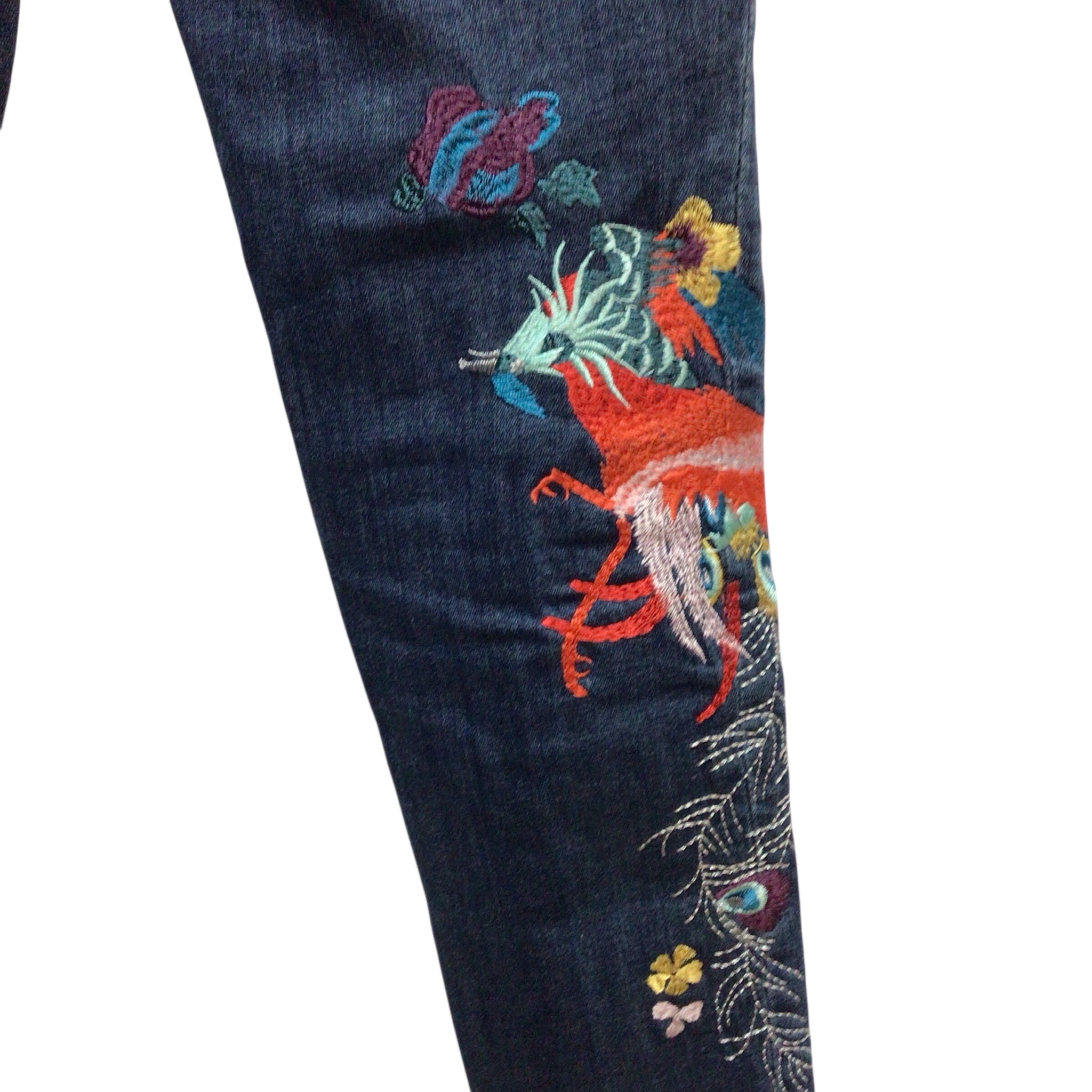 Free People Appliqued Skinny Jeans Size 25 Waist (Size 2)
