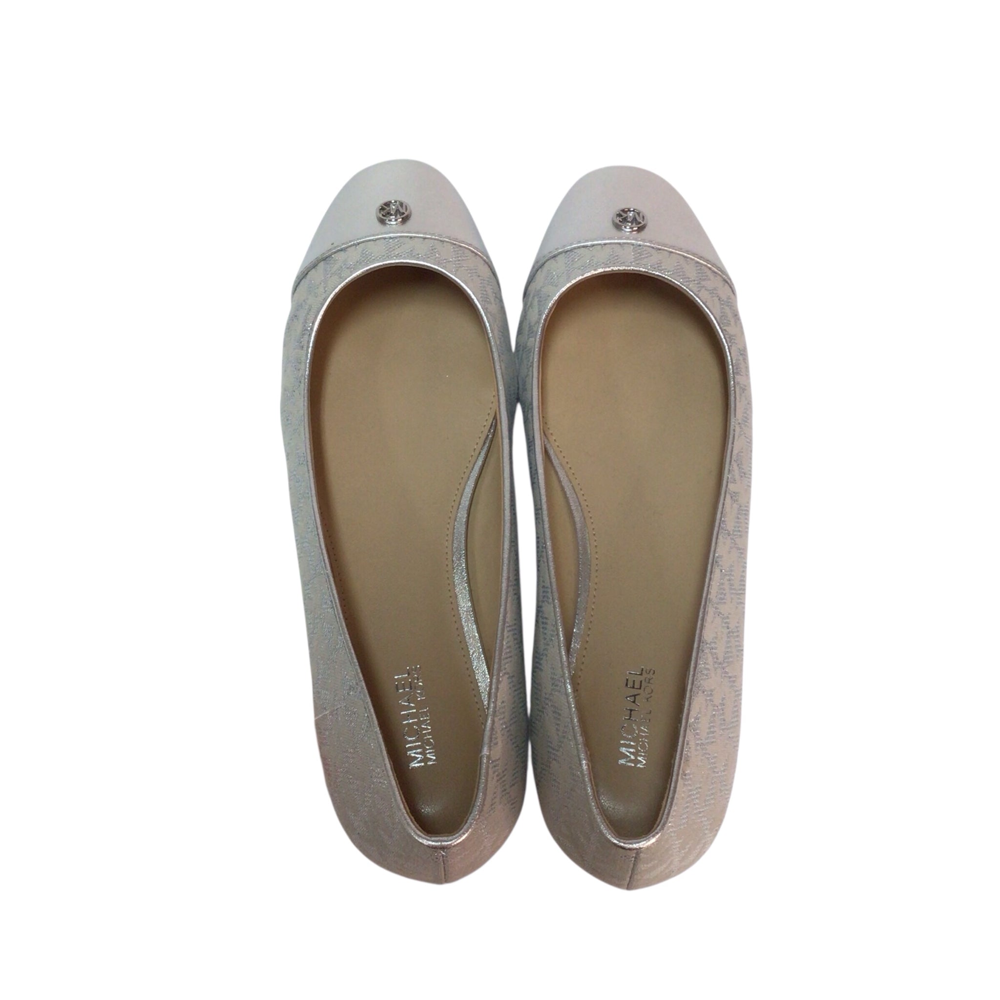 Michael Kors Signature Silver Flats Size 8.5