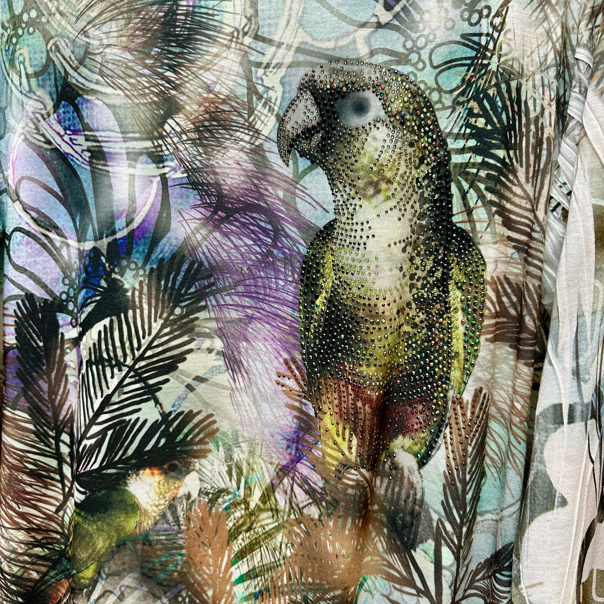 Chico's Size XL Cruisining Birdies Tiliana 3/4 Sleeve Top