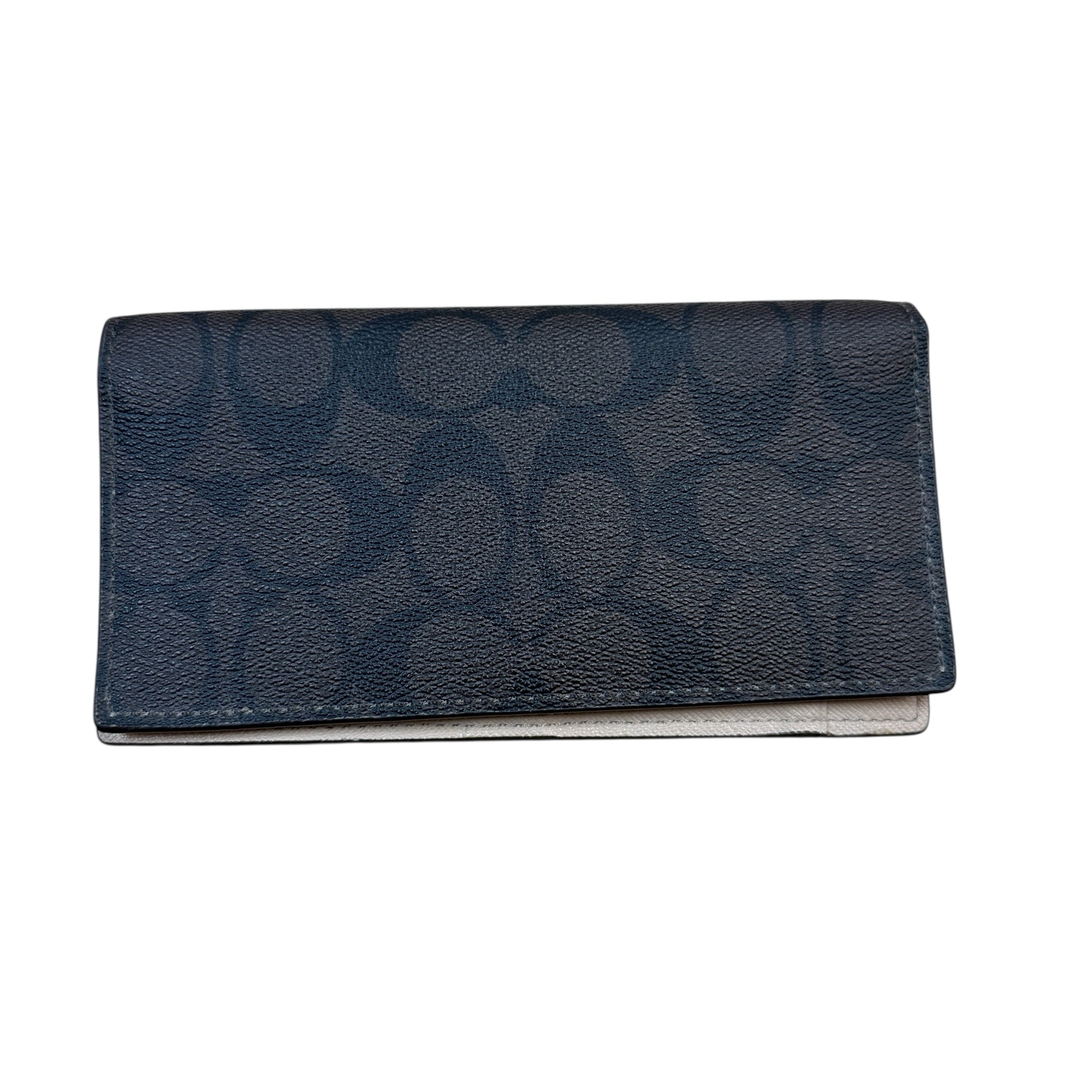 Coach Signature Brown Leather Checkbook Cover