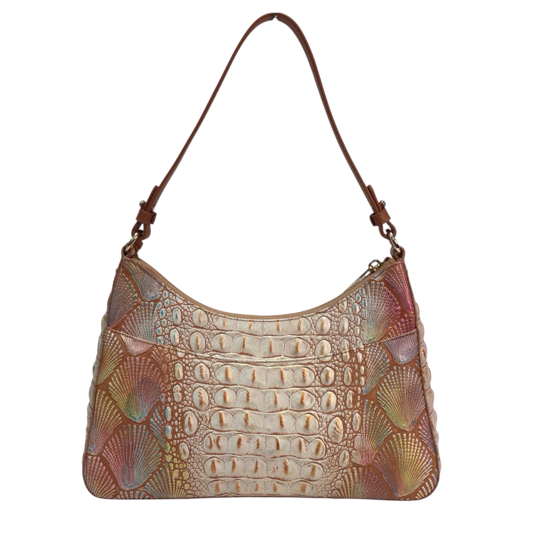 Brahmin Katie Scallop Bondi Coral Rainbow Shoulder Crossbody Bag