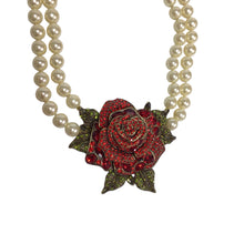 Load image into Gallery viewer, Rare Heidi Daus Rose Elegance Crystal Floral Necklace