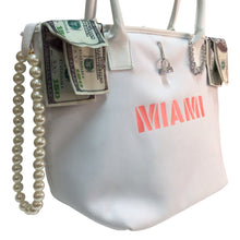 Load image into Gallery viewer, Original Fake Miami White Canvas Tote Bag
