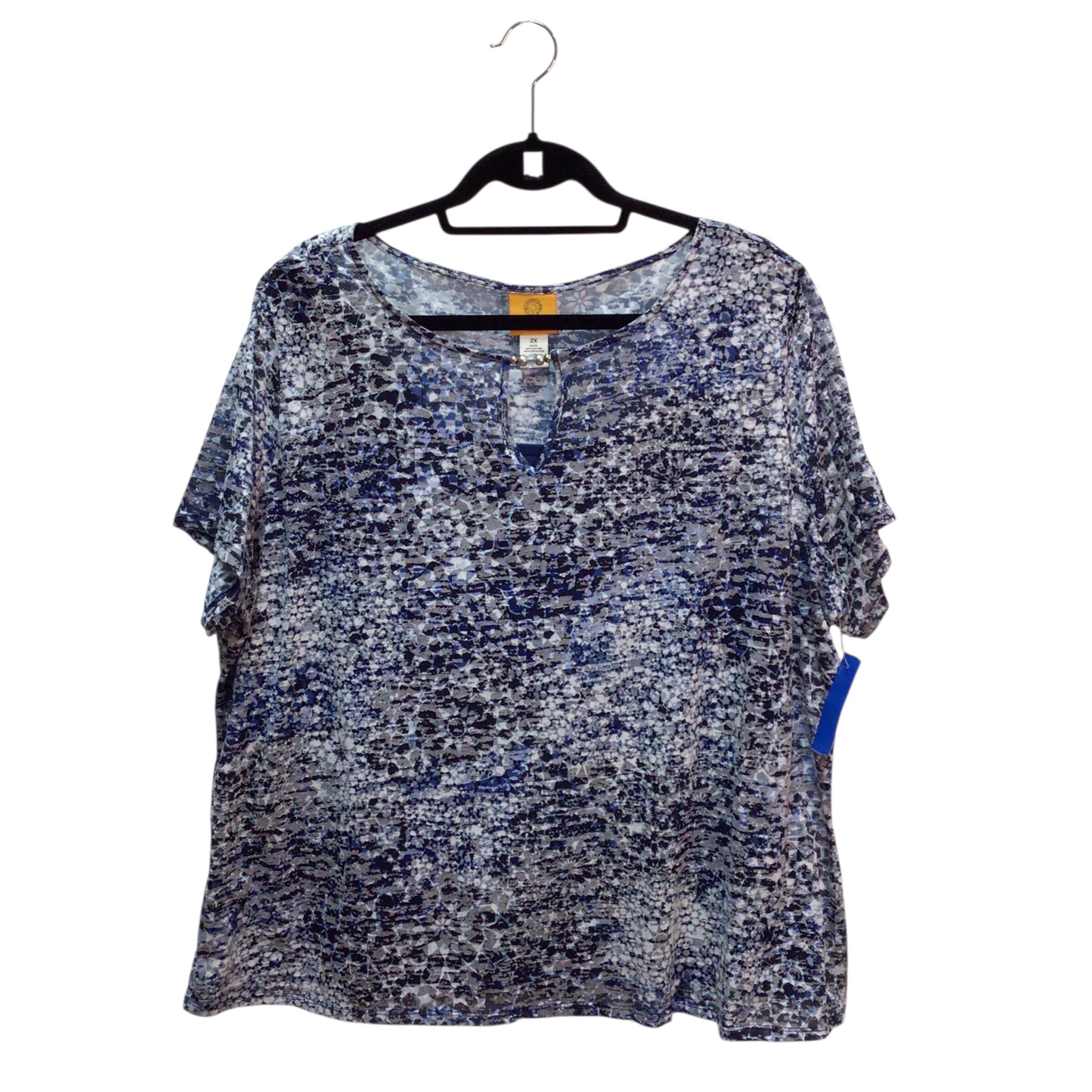 Ruby Rd Blue Short Sleeve Top Size 2X