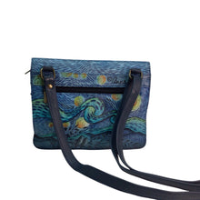 Load image into Gallery viewer, Anna by Anuschka Love in Paris Medium Saddle Crossbody Bag Blue 8301