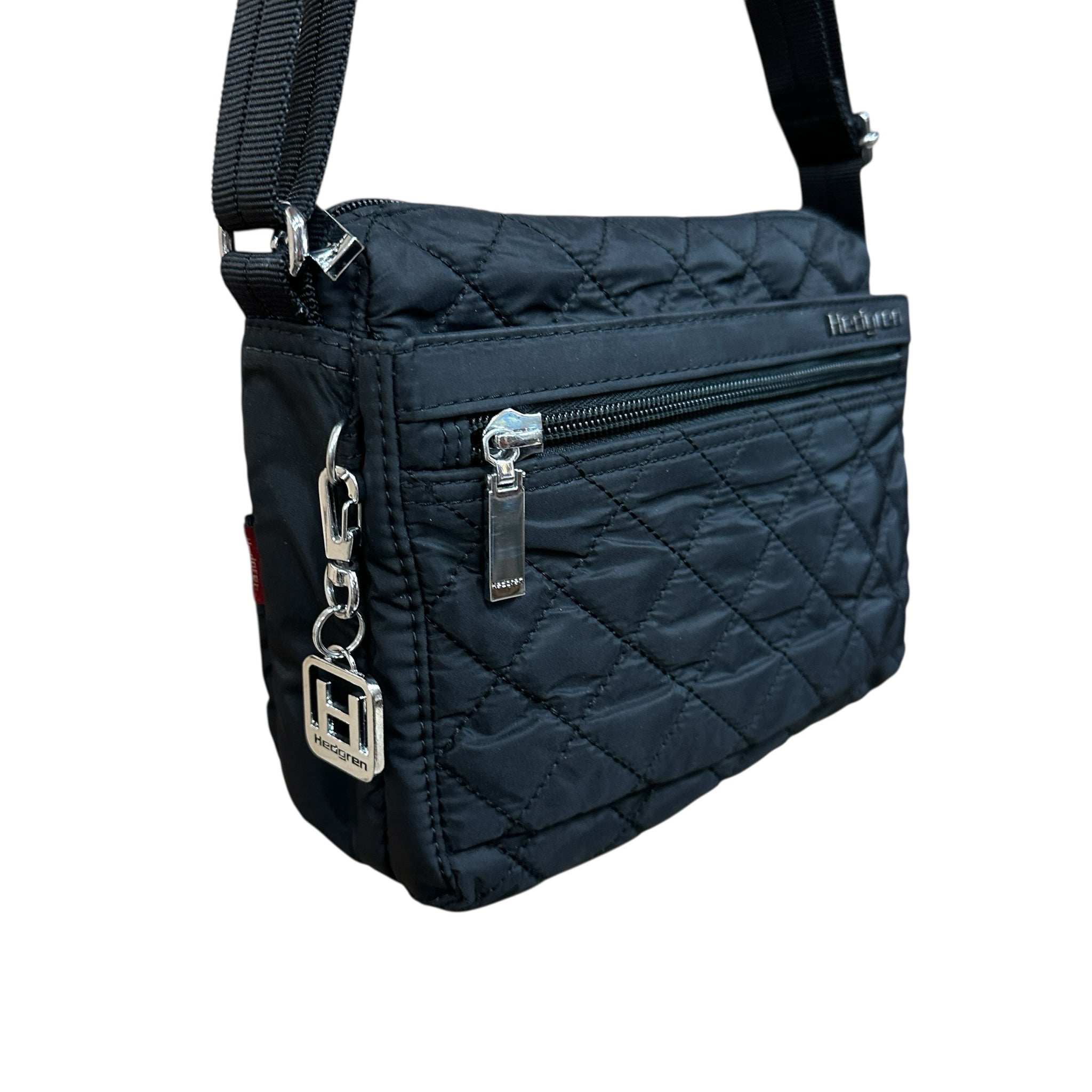 Hedgren Black Quilted Fabric Crossbody Bag