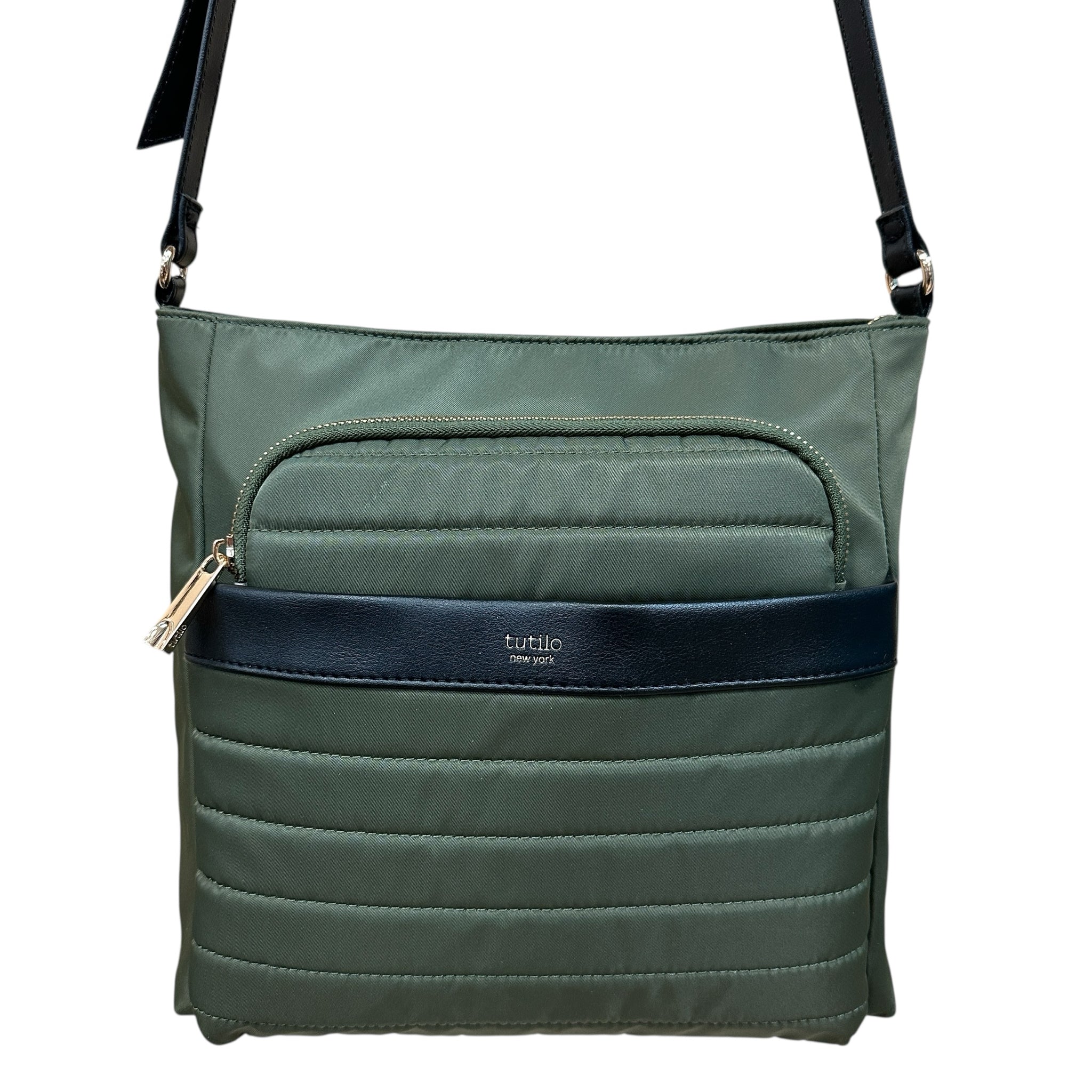 Tutilo New York Olive Green Nylon Crossbody Bag