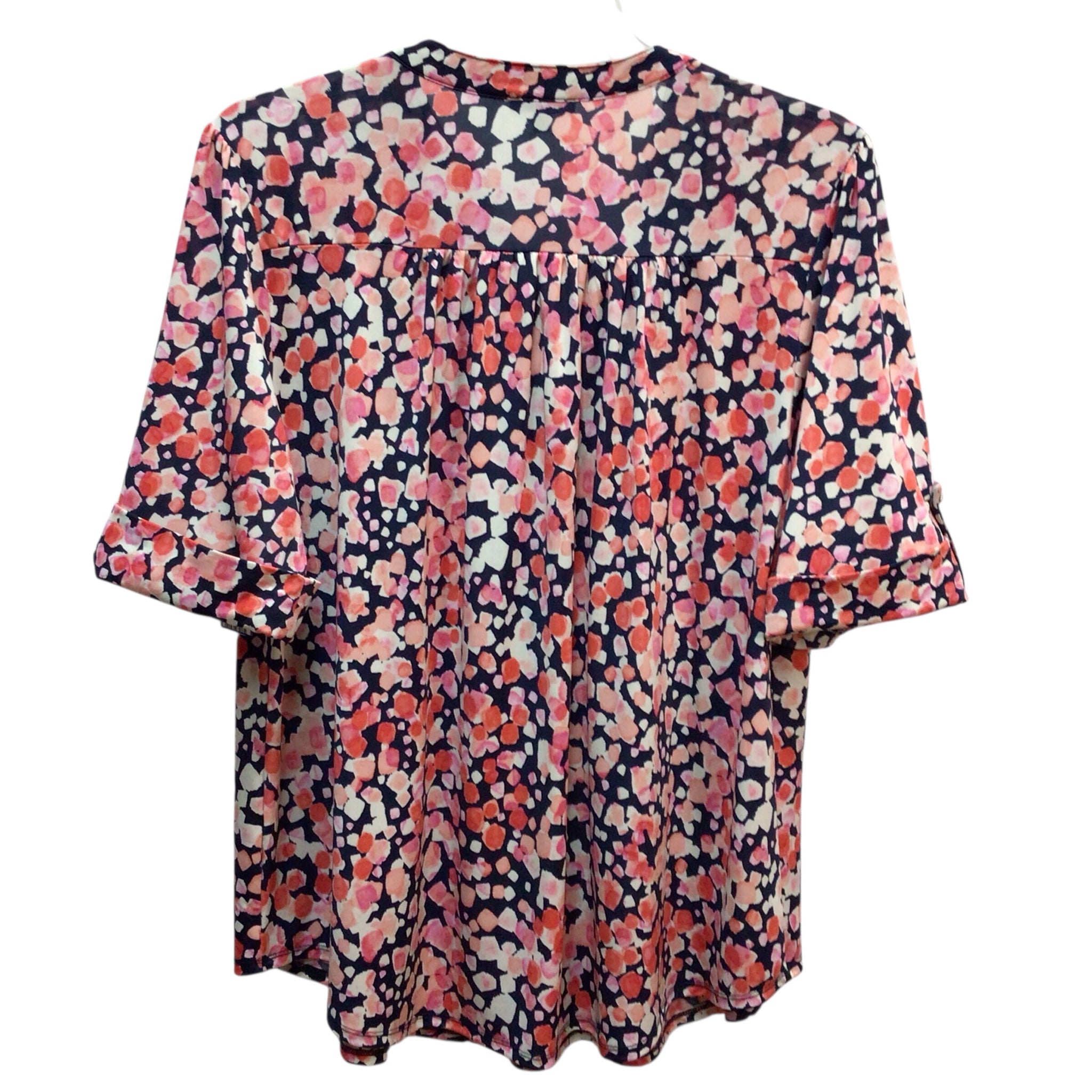 Ava & Grace Pink And Navy Long Sleeve Top Size 2X